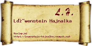 Löwenstein Hajnalka névjegykártya